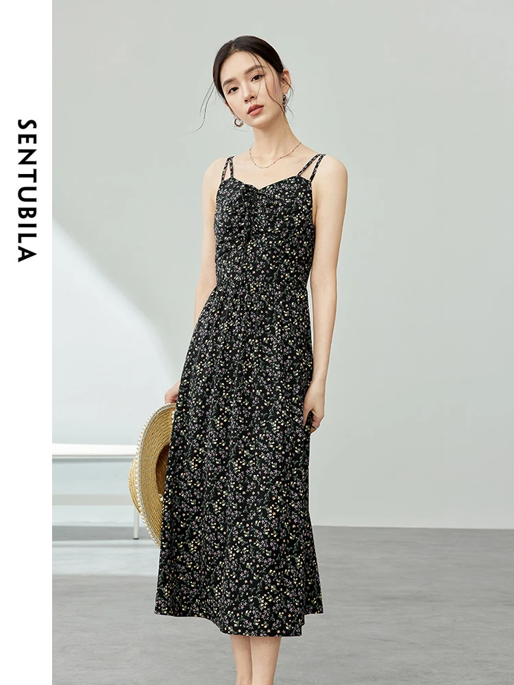 SENTUBILA Summer Floral Camisole Dress for Women 2024 V Neck Pullover Casual Sleeveless Midi Dresses Female Clothing 141L53720 
SENTUBILA Summer Floral Camisole Dress for Women 2024 V Neck Pullover Casual Sleeveless Midi Dresses Female Clothing 141L53720