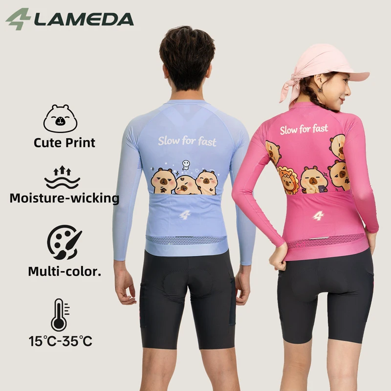 LAMEDA x Capybara New Men Women Spring Summer Breathable Cycling Jersey Long Sleeve Cartoon Road Bike Top with 3 Back Pockets
LAMEDA x Capybara New Men Women Spring Summer Breathable Cycling Jersey Long Sleeve Cartoon Road Bike Top with 3 Back Pockets