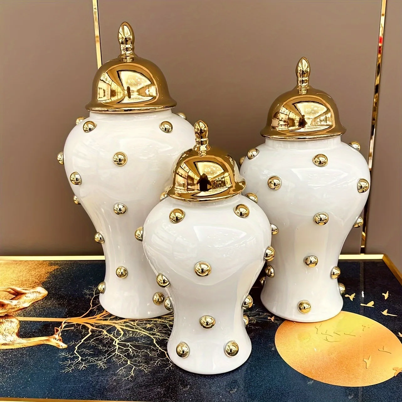 Ceramic high vase Dried flower vases Bubble bead ceramic electroplating general jar Modern flower vase handicrafts and ornaments
Ceramic high vase Dried flower vases Bubble bead ceramic electroplating general jar Modern flower vase handicrafts and ornaments