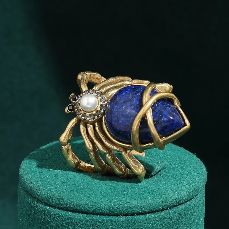 Vintage Antique Gold Plated Spider Rings Halloween Water Drop Lapis Lazuli Stone High Quality Women Finger Jewelry 2026 Arrivals
Vintage Antique Gold Plated Spider Rings Halloween Water Drop Lapis Lazuli Stone High Quality Women Finger Jewelry 2026 Arrivals
