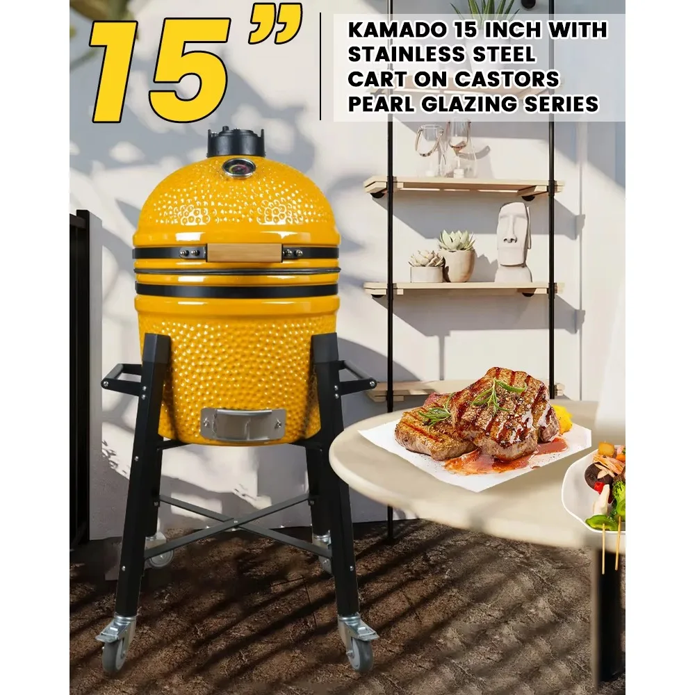 Portable Charcoal Grill 15-Inch, Vertical Smoker, Large Outdoor BBQ, Heavy Duty Cooking
Portable Charcoal Grill 15-Inch, Vertical Smoker, Large Outdoor BBQ, Heavy Duty Cooking