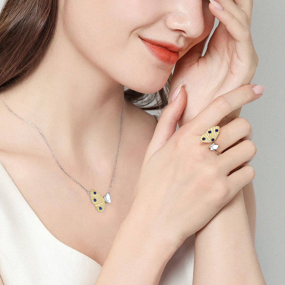 MIQIAO Authentic 925 Sterling Silver Jewelry Sets For Women Butterfly Ring Necklace Elegant Female Set Fine Mother's Day Gift
MIQIAO Authentic 925 Sterling Silver Jewelry Sets For Women Butterfly Ring Necklace Elegant Female Set Fine Mother's Day Gift