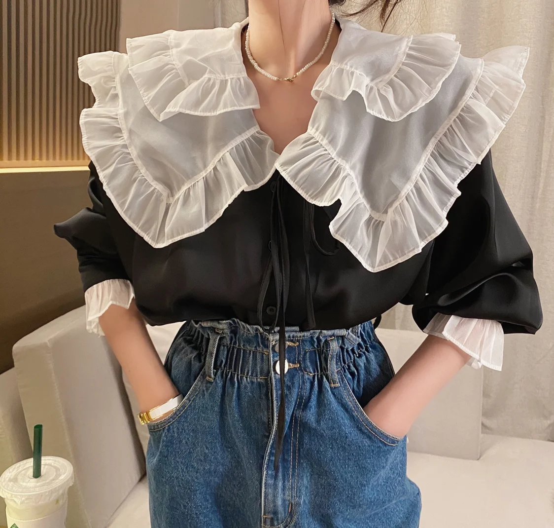 Double Layer Doll Collar Shirt Women's Sweet Versatile Long Sleeve Business Casual Style Pure Color Commute Fashion Autu...
Double Layer Doll Collar Shirt Women's Sweet Versatile Long Sleeve Business Casual Style Pure Color Commute Fashion Autu...