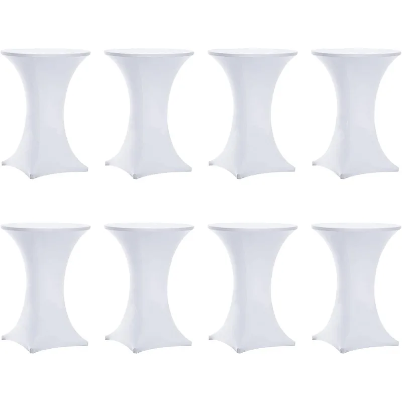8 Pack 32x43 Inch Highboy Spandex Cocktail Table Covers White, Fitted Stretch Cocktail Tablecloth for Round Tables
8 Pack 32x43 Inch Highboy Spandex Cocktail Table Covers White, Fitted Stretch Cocktail Tablecloth for Round Tables