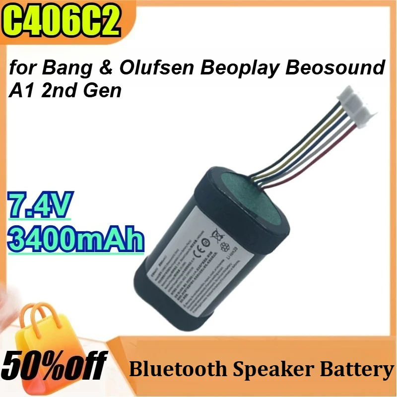 C406C2 for Bang & Olufsen for Beoplay Beosound A1 2nd Gen 7.4V 3400mAh Bluetooth Speaker Battery
C406C2 for Bang & Olufsen for Beoplay Beosound A1 2nd Gen 7.4V 3400mAh Bluetooth Speaker Battery