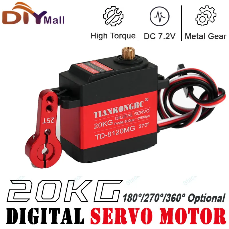 TD-8120MG 20 кг цифровой сервопривод водонепроницаемый с металлической шестерней 180/270/360 ° Модель автомобиля с дистанционным управлением с высоким крутящим моментом для радиоуправляемого автомобиля
TD-8120MG 20 кг цифровой сервопривод водонепроницаемый с металлической шестерней 180/270/360 ° Модель автомобиля с дистанционным управлением с высоким крутящим моментом для радиоуправляемого автомобиля