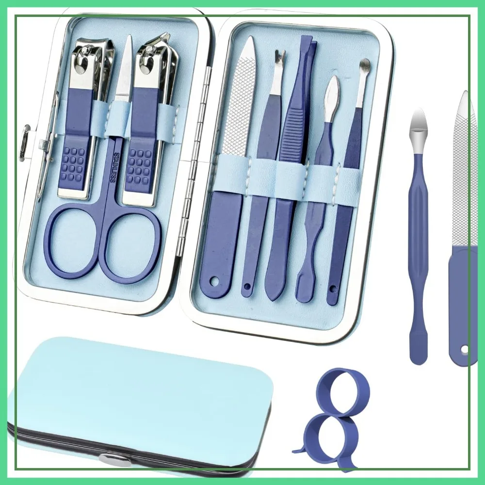 8 in 1 Manicure Set, Nail Clipper Kit for Fingernail & Toenail, Travel Pedicure Tools, Professional Nail Care Set (Blue)
8 in 1 Manicure Set, Nail Clipper Kit for Fingernail & Toenail, Travel Pedicure Tools, Professional Nail Care Set (Blue)