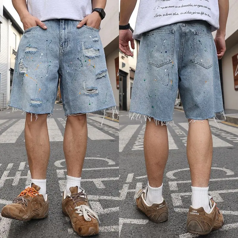 Latest Style Retro Blue Y2K Jeans Men Hand-paint Frayed Tassel Baggy Streetwear For Male
Latest Style Retro Blue Y2K Jeans Men Hand-paint Frayed Tassel Baggy Streetwear For Male