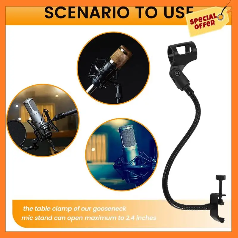 AD08-2 Pcs Microphone Adjustable Stand Flexible Gooseneck Desktop Stands Desk Clamp Recording Equipment For Meeting Lecture
AD08-2 Pcs Microphone Adjustable Stand Flexible Gooseneck Desktop Stands Desk Clamp Recording Equipment For Meeting Lecture