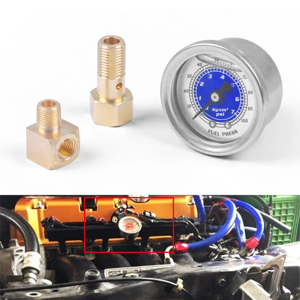 Fuel Pressure Gauge Liquid Filled 1/8 NPT 100PSI For Honda Acura Mitsubishi VMS Fuel Pressure Gauge Long Service Life Practical
Fuel Pressure Gauge Liquid Filled 1/8 NPT 100PSI For Honda Acura Mitsubishi VMS Fuel Pressure Gauge Long Service Life Practical