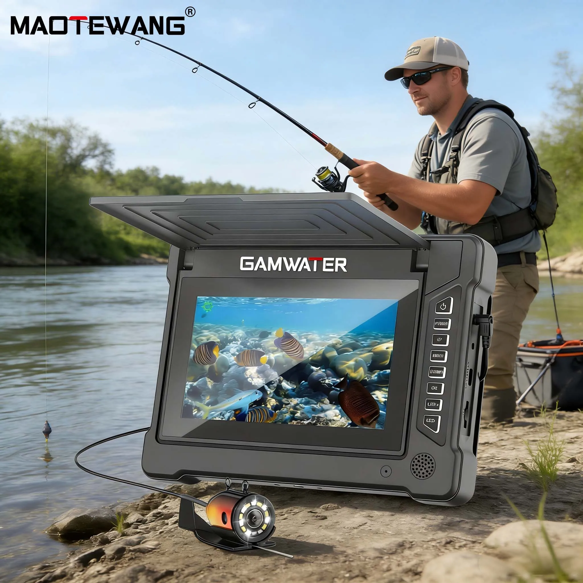 7-дюймовый эхолот с камерой для подводной рыбалки 1200TVL, 6 белых светодиодов + 6 инфракрасных ламп для рыбалки на льду/в море/на реке, 15/30 м
7-дюймовый эхолот с камерой для подводной рыбалки 1200TVL, 6 белых светодиодов + 6 инфракрасных ламп для рыбалки на льду/в море/на реке, 15/30 м