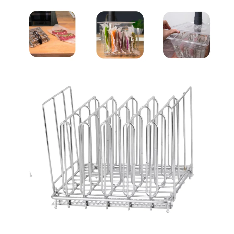 Reusable Sous Vide Rack Food Separator Frame Detachable Stainless Steel Dividers for 11L 25L Container for Immersion Circulators
Reusable Sous Vide Rack Food Separator Frame Detachable Stainless Steel Dividers for 11L 25L Container for Immersion Circulators