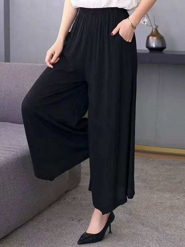High Waist Wide Leg Pants plus Size Women's Summer Thin Skirt Pants Elastic Waist Slimming Long Trousers Commute Style Korean...
High Waist Wide Leg Pants plus Size Women's Summer Thin Skirt Pants Elastic Waist Slimming Long Trousers Commute Style Korean...
