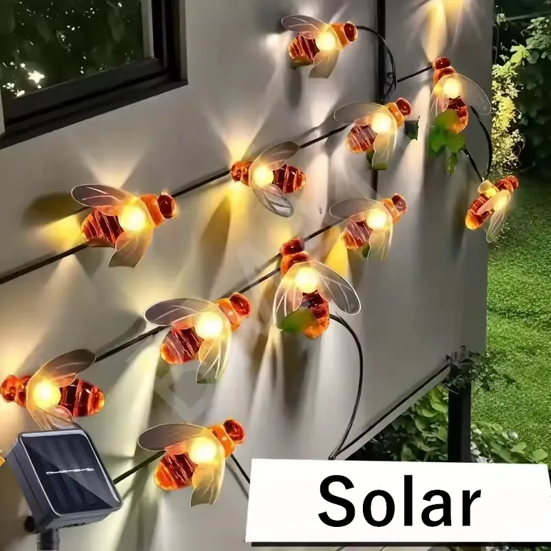 Solar Bee String Lights Cute Bee Outdoor Fairy Light Wedding Garden Patio Party Wedding Birthday Tree Honeybee Decor
Solar Bee String Lights Cute Bee Outdoor Fairy Light Wedding Garden Patio Party Wedding Birthday Tree Honeybee Decor