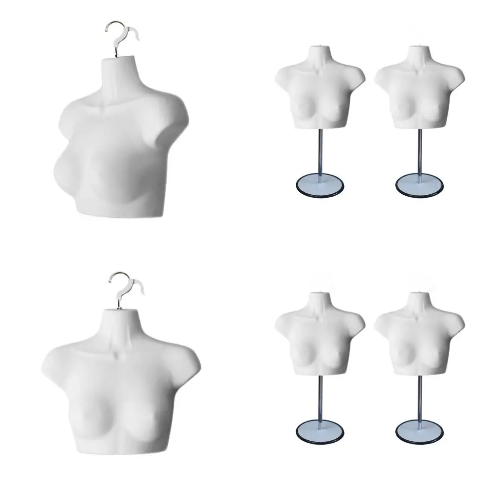 White Female Mannequin Chest Long Hollow Back Body Set with Metal Stand, Pole & Hanging Hook, S-M Size (2)
White Female Mannequin Chest Long Hollow Back Body Set with Metal Stand, Pole & Hanging Hook, S-M Size (2)