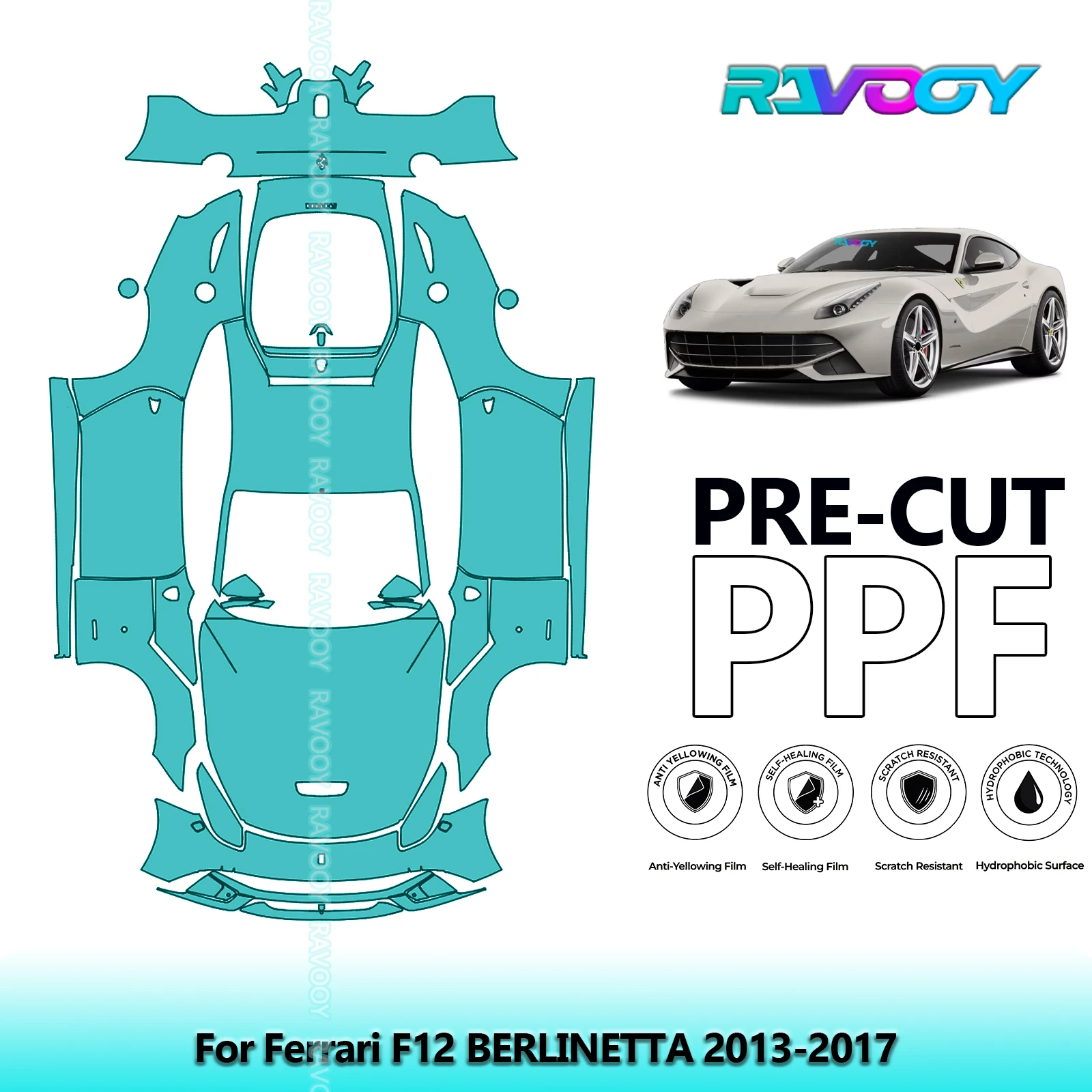 Car Precut PPF Paint Protection Film Full Vehicle For Ferrari F12 BERLINETTA 2013-2017
Car Precut PPF Paint Protection Film Full Vehicle For Ferrari F12 BERLINETTA 2013-2017