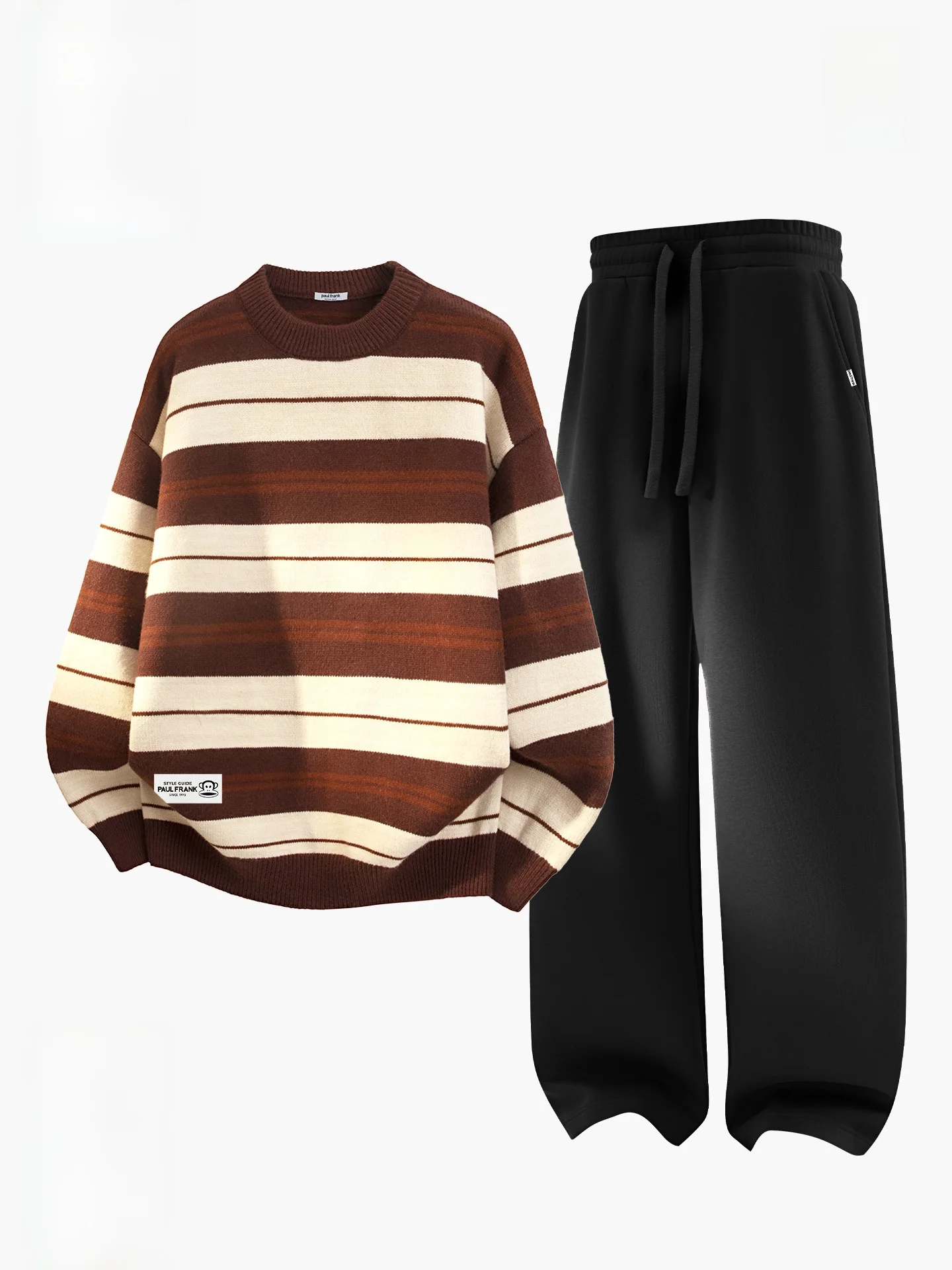 Мужской осенне-зимний комплект: свитер в полоску с флисовой подкладкой и брюки, длинный рукав, молодежный стиль, полиэстер, нейлон и акрил
Мужской осенне-зимний комплект: свитер в полоску с флисовой подкладкой и брюки, длинный рукав, молодежный стиль, полиэстер, нейлон и акрил