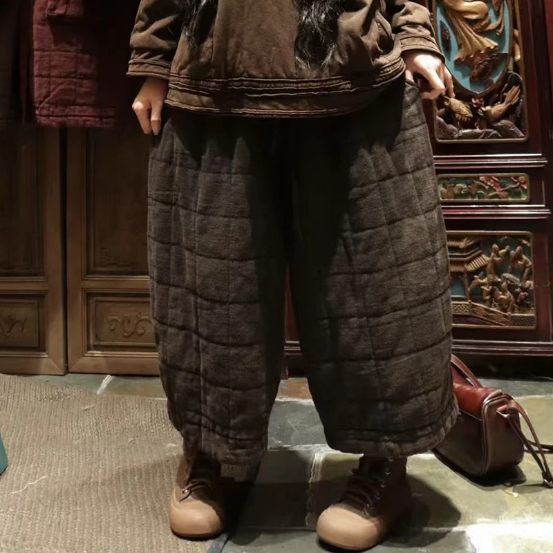 2025 New Arrival Winter Women Warm Thickened Cotton Linen Ankle-length Pants Casual Loose Elastic Waist Wide Leg Pants L184
2025 New Arrival Winter Women Warm Thickened Cotton Linen Ankle-length Pants Casual Loose Elastic Waist Wide Leg Pants L184