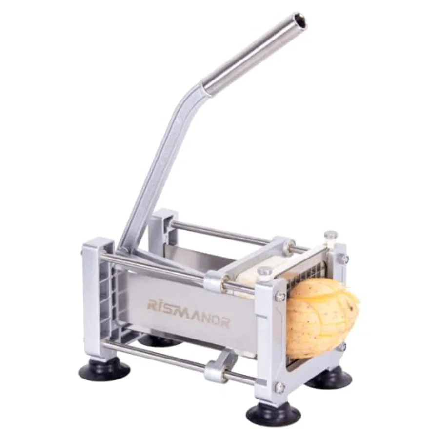 French Fry Cutter Stainless Steel Potato Slicer with 1/2in 1/4in 3/8in Blades for Carrots Cucumbers Vegetables Silver Machine +
French Fry Cutter Stainless Steel Potato Slicer with 1/2in 1/4in 3/8in Blades for Carrots Cucumbers Vegetables Silver Machine +