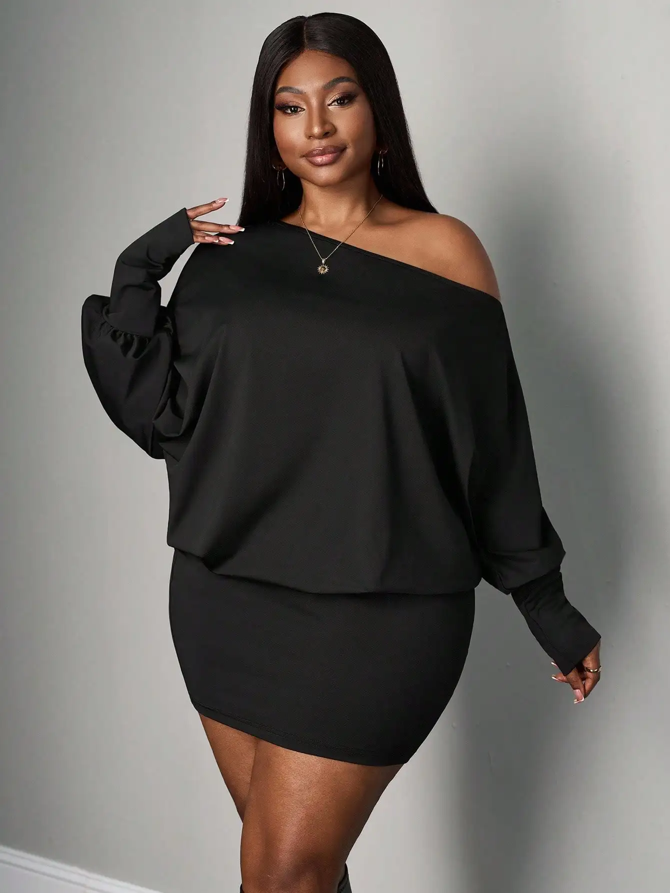 Black Off Shoulder Long Sleeve Mini Dress Two Piece Set Streetwear Elegant Party Outfit
Black Off Shoulder Long Sleeve Mini Dress Two Piece Set Streetwear Elegant Party Outfit