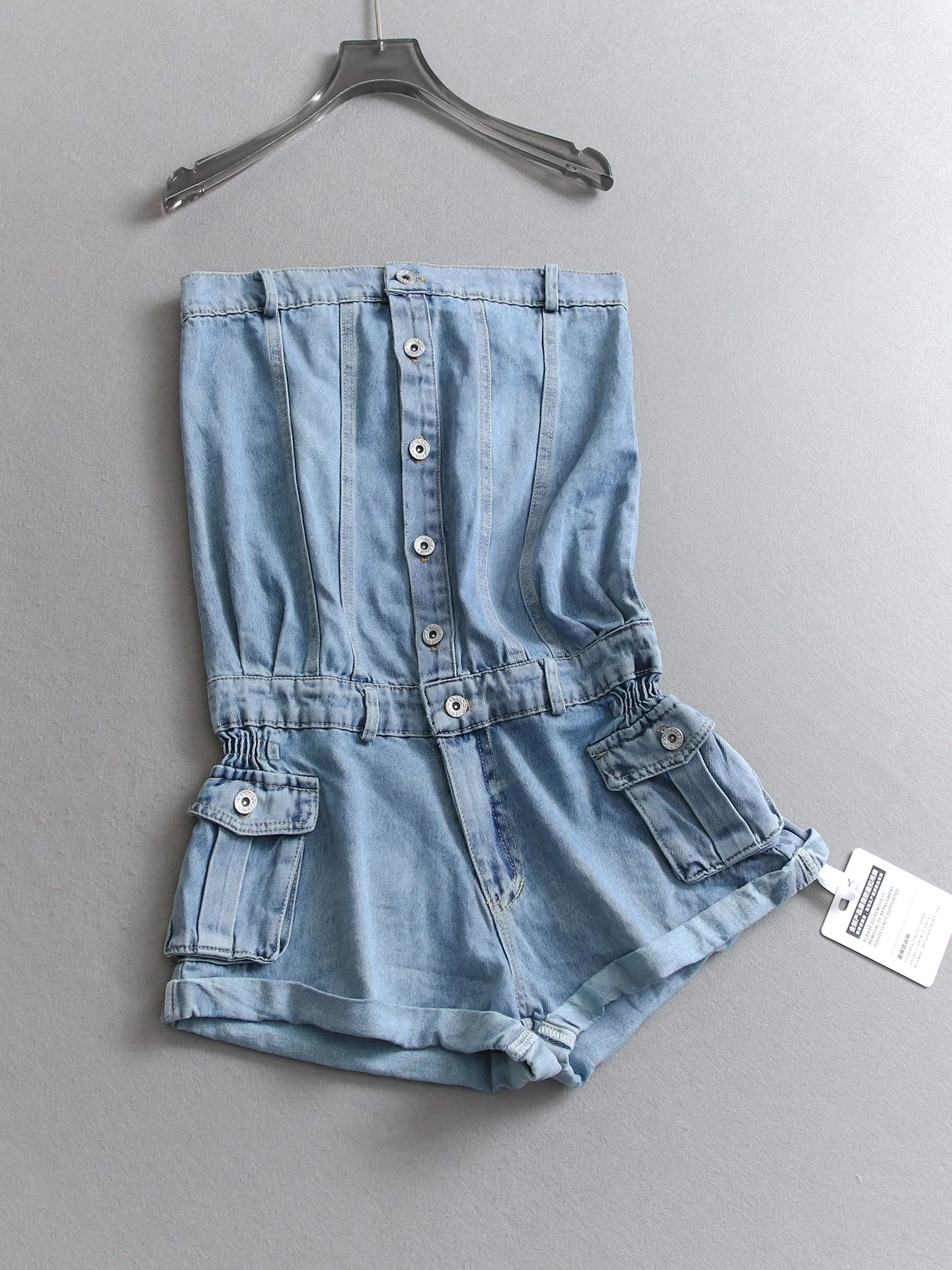 Retro Sexy Waist Cinching Crop Top Denim Jumpsuit Women's Shorts One-Piece Summer New Style Y143 Casual Wide Leg Cotton Pants
Retro Sexy Waist Cinching Crop Top Denim Jumpsuit Women's Shorts One-Piece Summer New Style Y143 Casual Wide Leg Cotton Pants