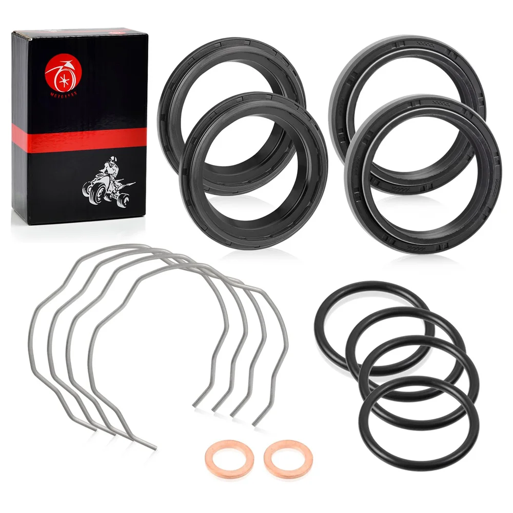 Fork Dust Oil Seals Kit 41x53x8/10.5mm For Kawasaki Ninja 650 ER650 EN650 EX650 KLR650 EJ800
Fork Dust Oil Seals Kit 41x53x8/10.5mm For Kawasaki Ninja 650 ER650 EN650 EX650 KLR650 EJ800