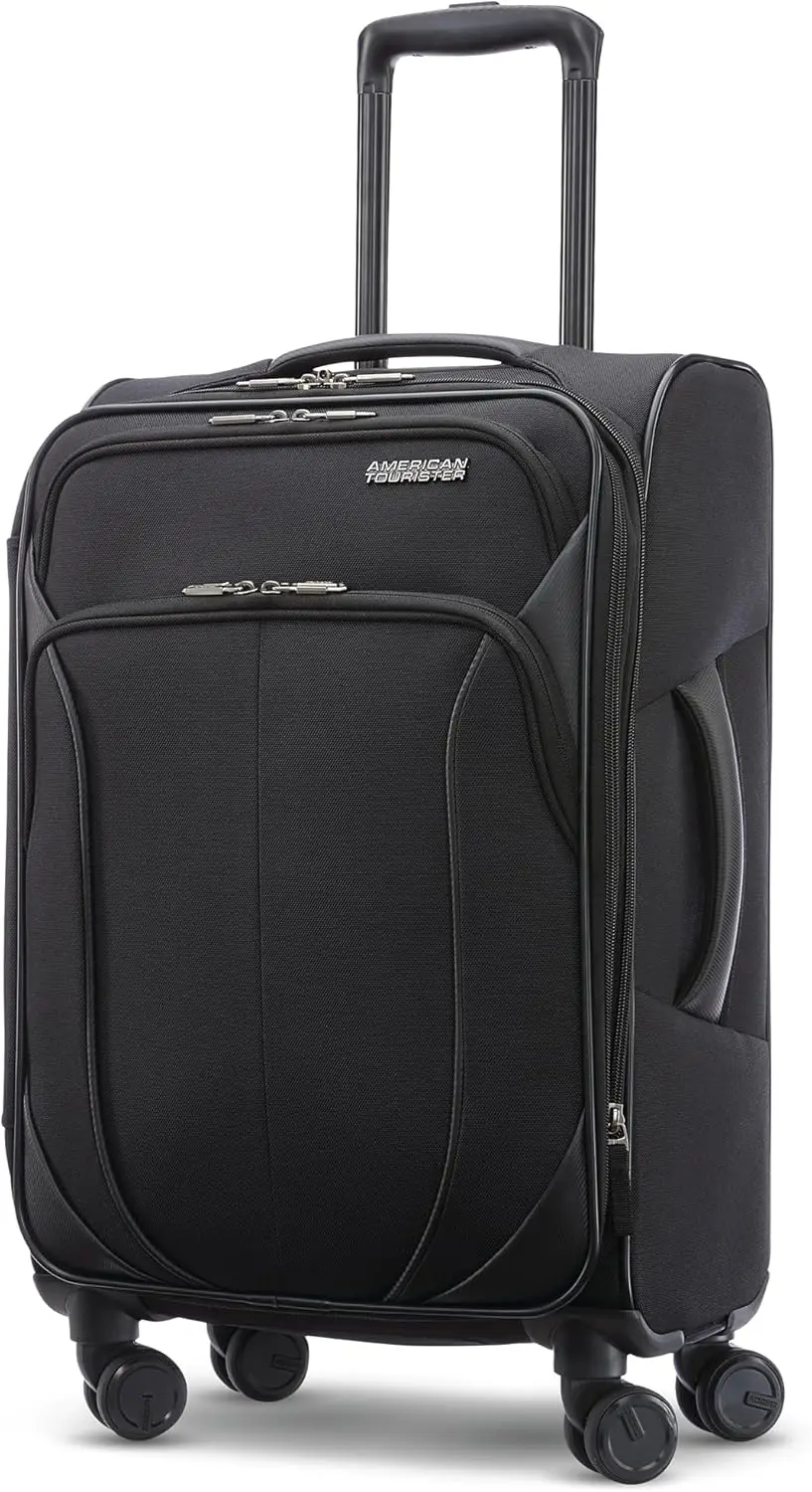 Expandable Softside Carry On Spinner Luggage, 20 Inch, Lightweight Polyester, Carbon Fiber Trim, Black
Expandable Softside Carry On Spinner Luggage, 20 Inch, Lightweight Polyester, Carbon Fiber Trim, Black