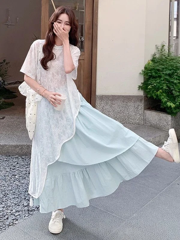 plus Size Casual Lace Top Skirt Set Women's Soft Style Fashion Two Piece Suit Korean Style round Neck Short Sleeve Polyester ...
plus Size Casual Lace Top Skirt Set Women's Soft Style Fashion Two Piece Suit Korean Style round Neck Short Sleeve Polyester ...