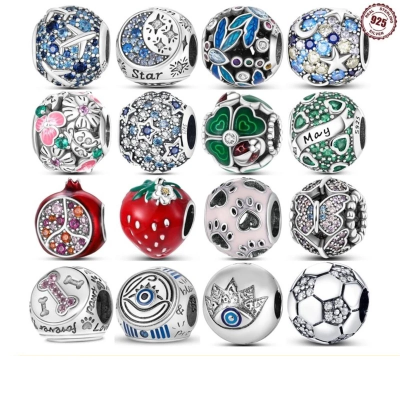 MISEFF New 26 Style 925 Sterling Silver Devil's Eye Sun Star Moon Round Bead Paw Charm Fit Original Bracelets DIY Jewelry Making
MISEFF New 26 Style 925 Sterling Silver Devil's Eye Sun Star Moon Round Bead Paw Charm Fit Original Bracelets DIY Jewelry Making