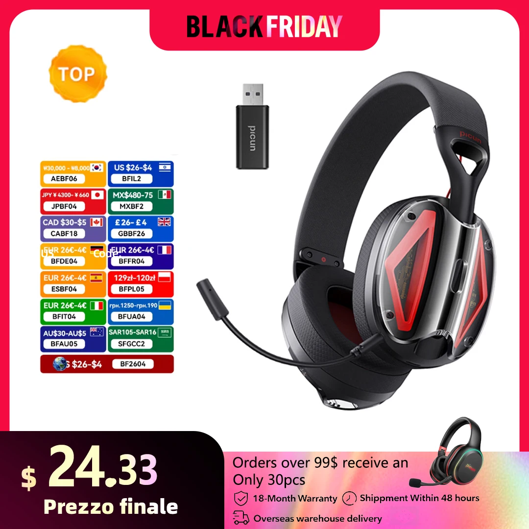 Picun G1 2.4GHz Gaming Wireless Headset 3D Surround Sound Spatial Audio ENC HD Mic Headphones for Gamer Lightweight PS5 PC Phone
Picun G1 2.4GHz Gaming Wireless Headset 3D Surround Sound Spatial Audio ENC HD Mic Headphones for Gamer Lightweight PS5 PC Phone