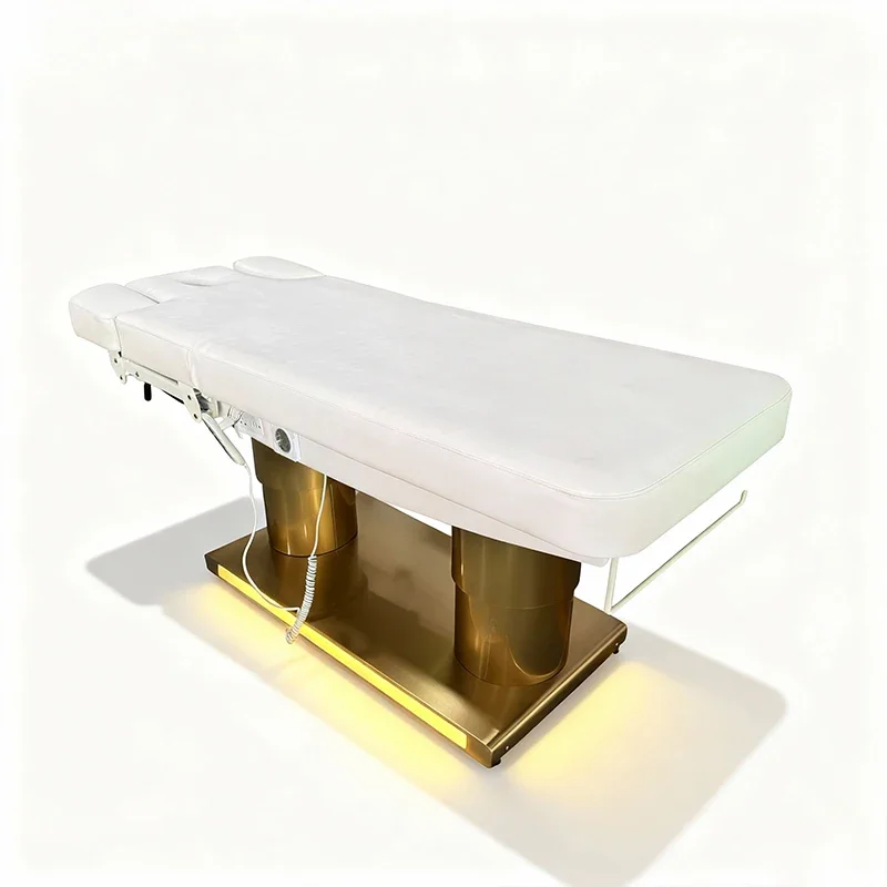 Popular style golden base electric facial chair massage bed reclining massage lifting customization
Popular style golden base electric facial chair massage bed reclining massage lifting customization