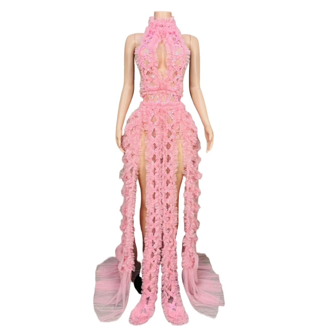 Pink Sexy Backless Sequins Women Long Dress Night Bar Pageant Photography Carnival Rave Festival Drag Queen Costume Mardi Gras
Pink Sexy Backless Sequins Women Long Dress Night Bar Pageant Photography Carnival Rave Festival Drag Queen Costume Mardi Gras