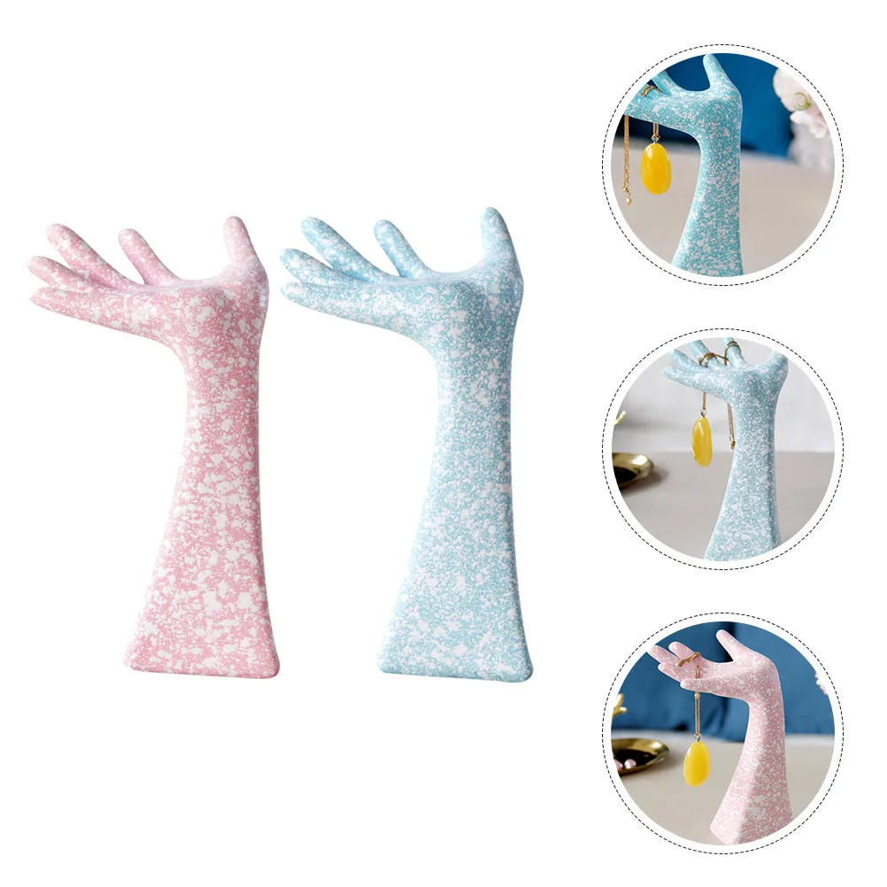 2Pcs Hand Shaped Jewelry Display Stand Resin Ring Bracelet Holder Decorative Desktop Organizer Store Engagement Ring Holder
2Pcs Hand Shaped Jewelry Display Stand Resin Ring Bracelet Holder Decorative Desktop Organizer Store Engagement Ring Holder