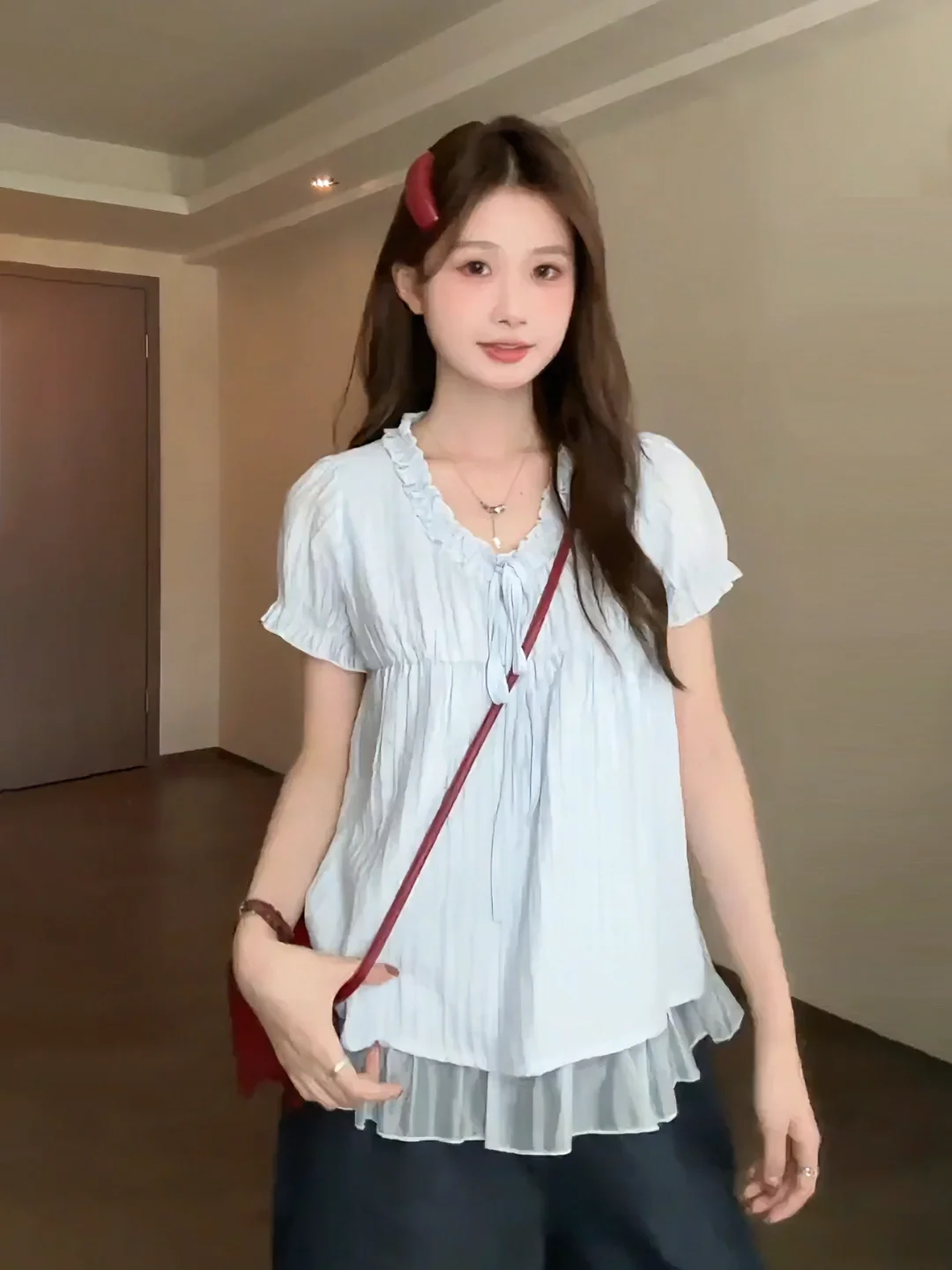 Sweet Korean Style Short Sleeve Lace Patchwork Shirt for Women Summer Unique Earlet Design Casual Sweet Style Breathable
Sweet Korean Style Short Sleeve Lace Patchwork Shirt for Women Summer Unique Earlet Design Casual Sweet Style Breathable