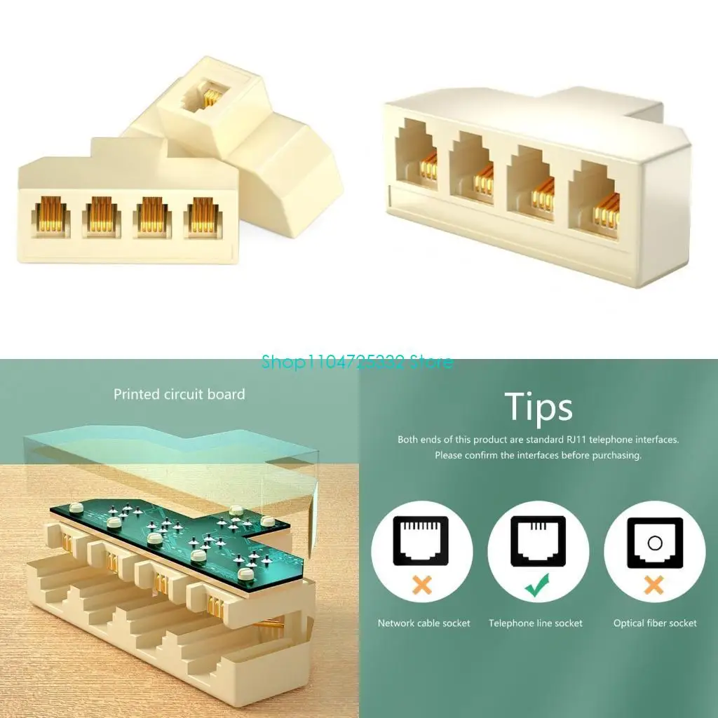 P5EA Four Way RJ11 Phone Splitter Adapter Support 6P4C 6P2C For Clear Voice Calls
P5EA Four Way RJ11 Phone Splitter Adapter Support 6P4C 6P2C For Clear Voice Calls