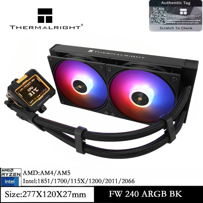 Thermalright FROZEN WARFRAME 240 ARGB BLACK CPU Cooler PC 240 Specification Water Cooler for AM5 AM4 Intel LGA1700/1851/115X
Thermalright FROZEN WARFRAME 240 ARGB BLACK CPU Cooler PC 240 Specification Water Cooler for AM5 AM4 Intel LGA1700/1851/115X