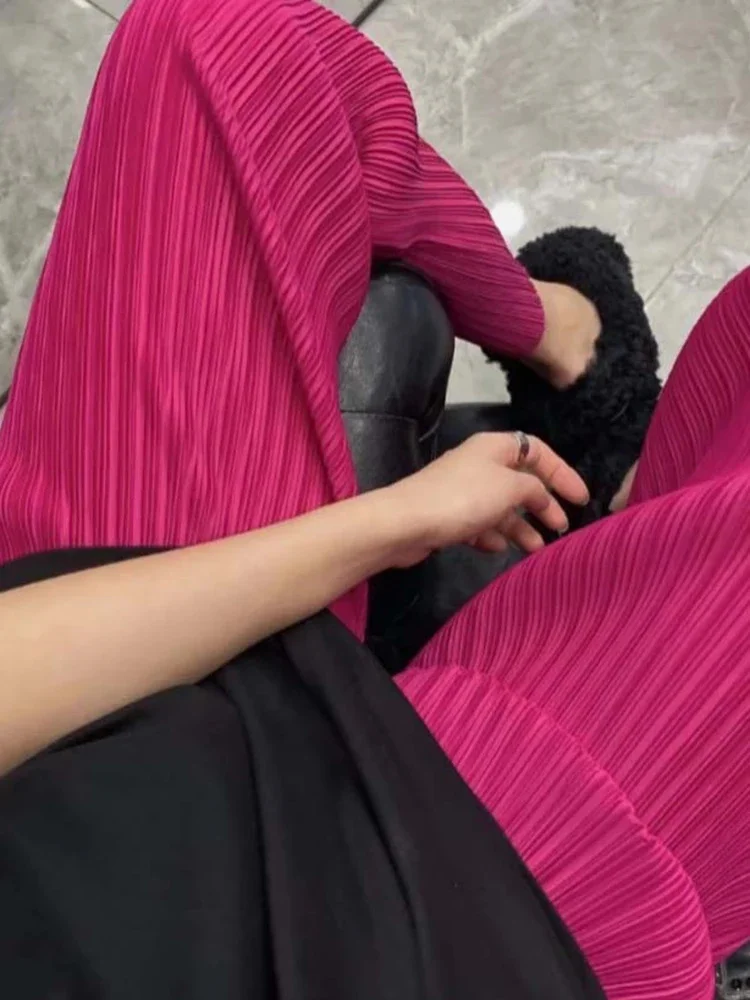 Wide Leg Pleated Pants For Women High Elastic Waist Solid Color Straight Trousers 2025 Summer Autumn New 2DA8069
Wide Leg Pleated Pants For Women High Elastic Waist Solid Color Straight Trousers 2025 Summer Autumn New 2DA8069