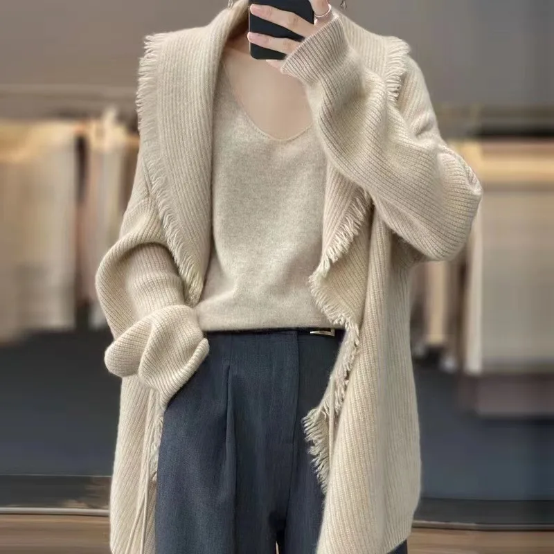 Knitted Top For Women Black Cardigan Long Ladies Sweaters Jumper Korean Luxury Clothes Sleeve Autumn Winter 2024 Cashmere Trend
Knitted Top For Women Black Cardigan Long Ladies Sweaters Jumper Korean Luxury Clothes Sleeve Autumn Winter 2024 Cashmere Trend