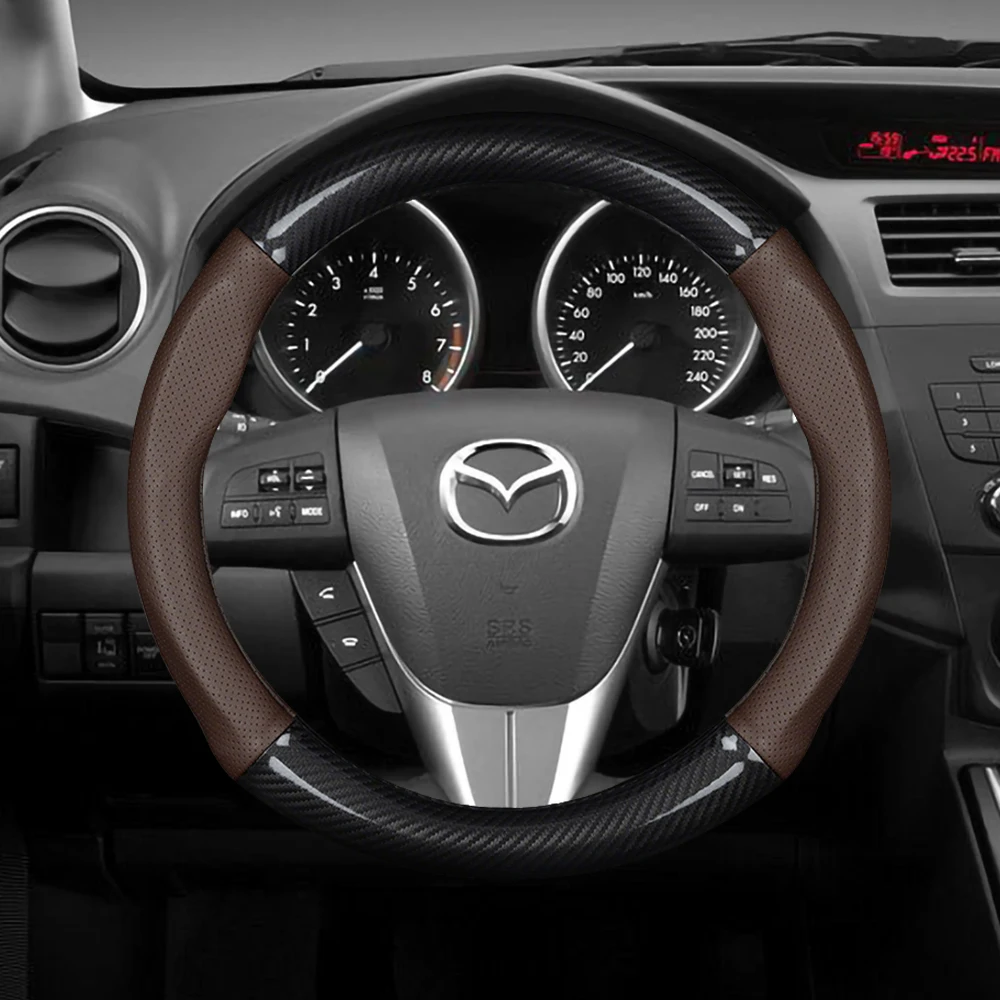 For Mazda 3 6 CX5 2 CX3 CX9 MX5 RX8 Axela Demio Atenza MS GJI GH Skyactiv Car Carbon fiber Leather Non-Slip Steering Wheel Cover
For Mazda 3 6 CX5 2 CX3 CX9 MX5 RX8 Axela Demio Atenza MS GJI GH Skyactiv Car Carbon fiber Leather Non-Slip Steering Wheel Cover