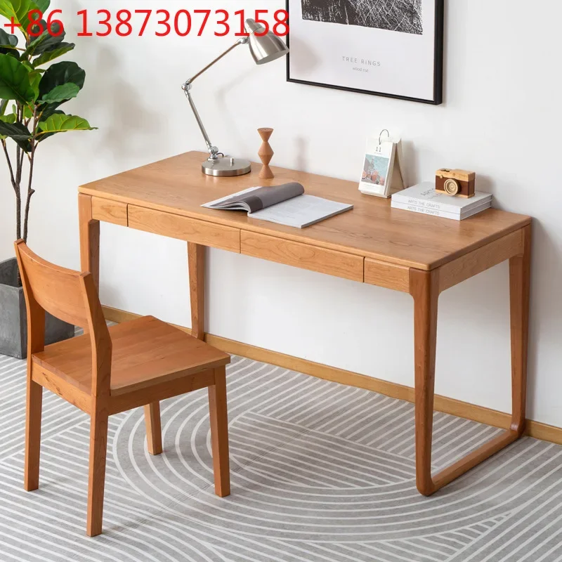 All solid wood cherry wood desk, simple modern log black walnut computer desk
All solid wood cherry wood desk, simple modern log black walnut computer desk