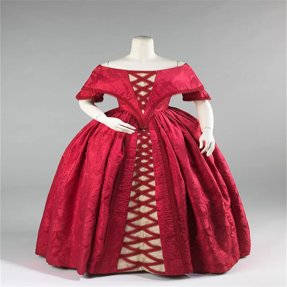 1895s Victorian Regency Era Ball Gown Red Fancy Gothic Civil War Southern Belle Marie Antoinette Rococo Dress
1895s Victorian Regency Era Ball Gown Red Fancy Gothic Civil War Southern Belle Marie Antoinette Rococo Dress