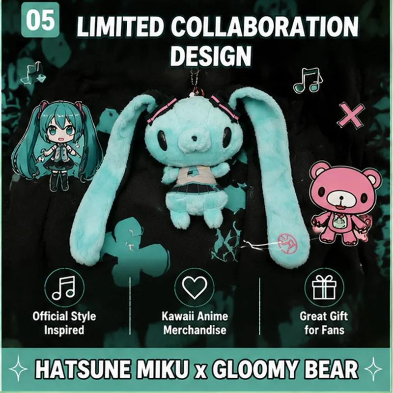 Gloomy Bear Hatsune Miku Collab Rabbit Plush Card Holder Kawaii Anime Bus Card Cover Fluffy Ear Bunny
Gloomy Bear Hatsune Miku Collab Rabbit Plush Card Holder Kawaii Anime Bus Card Cover Fluffy Ear Bunny