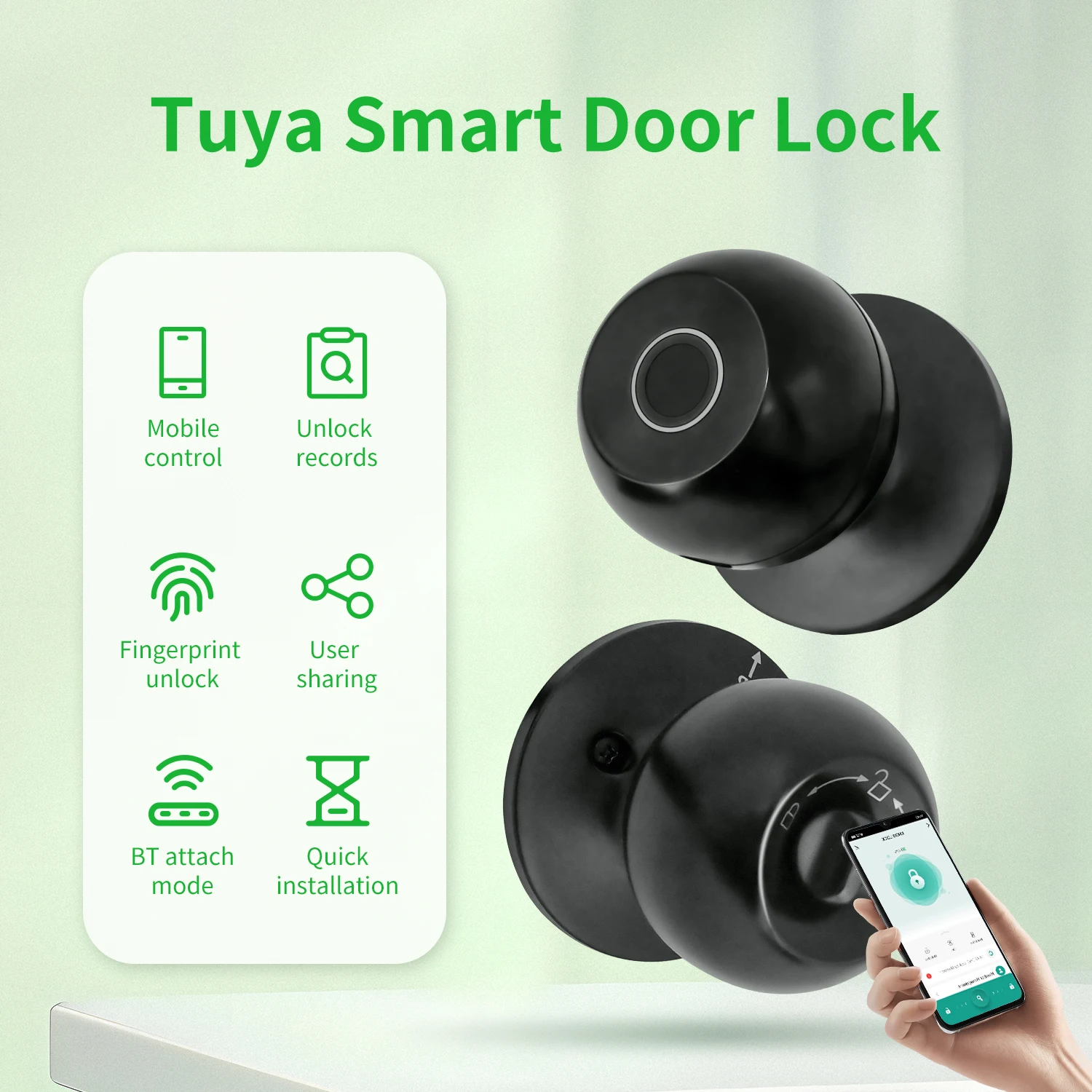 Electronic Lock Tuya Smart Life App Control Biometrics Fingerprint Door Lock Security Door Entry Home House Apartment
Electronic Lock Tuya Smart Life App Control Biometrics Fingerprint Door Lock Security Door Entry Home House Apartment