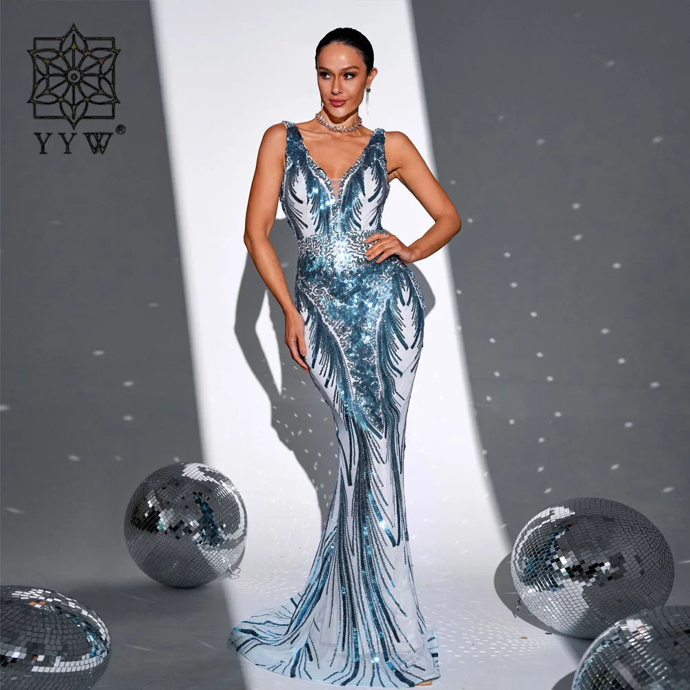 Sexy Backless Blue Sequin Summer Dress Women Elegant Luxury Fishtail Wedding Party Dress Long Birthday Evening Dresses Fashion
Sexy Backless Blue Sequin Summer Dress Women Elegant Luxury Fishtail Wedding Party Dress Long Birthday Evening Dresses Fashion