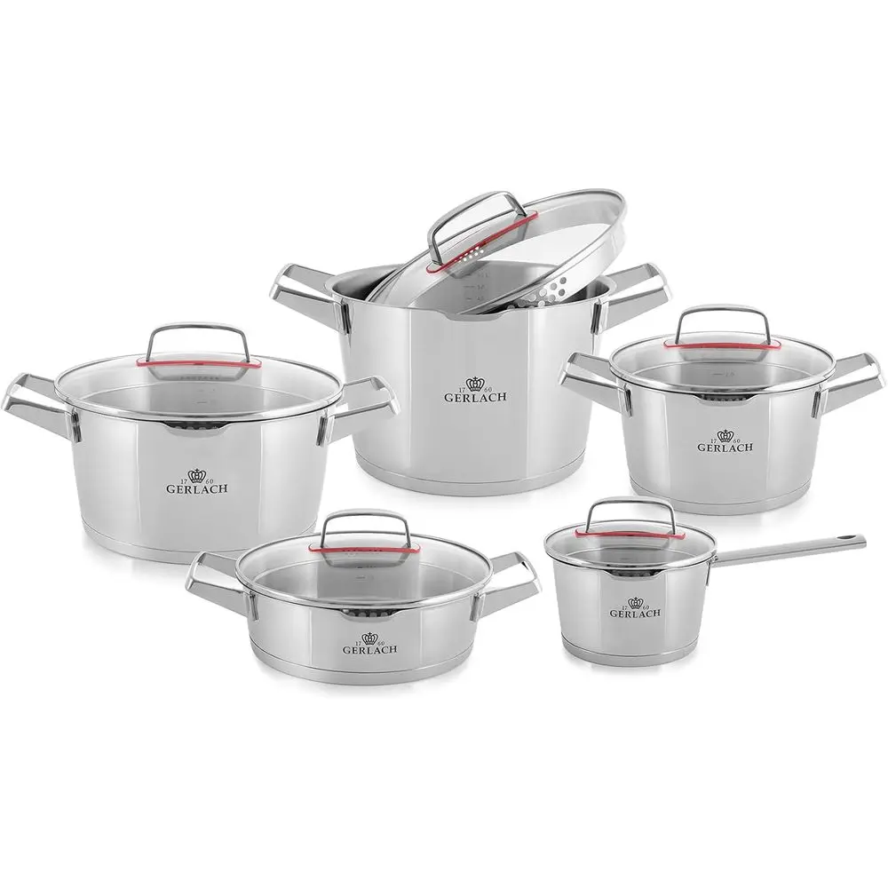 18/10 Stainless Steel 10-Piece Cookware Set - Premium Quality
18/10 Stainless Steel 10-Piece Cookware Set - Premium Quality