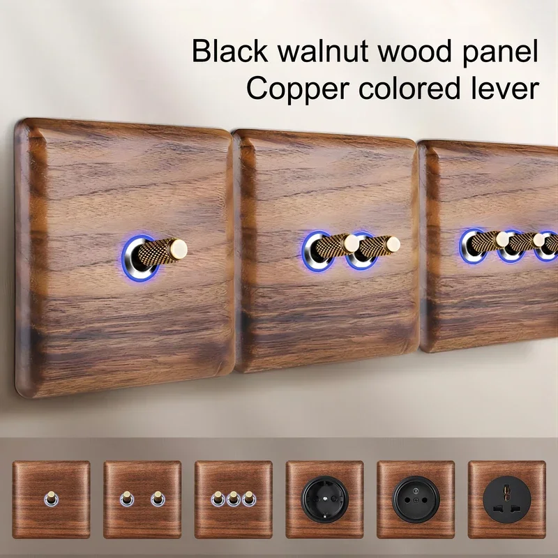 Socket Work Driving Arm Panel Retro Style EU/France/UK 1Gang 2Gang Dual control Solid Wood Wall Switch
Socket Work Driving Arm Panel Retro Style EU/France/UK 1Gang 2Gang Dual control Solid Wood Wall Switch