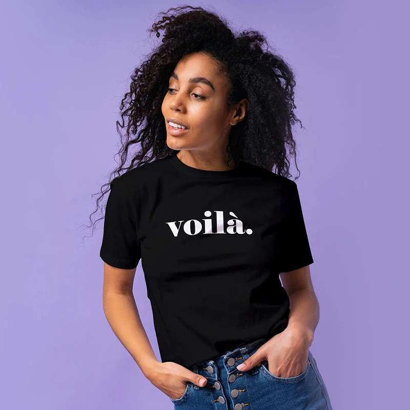 Voila French Fashion Women T Shirts Cotton Summer Fashion Short Sleeve Graphic Tee Harajuku Trendy Popular T-shirt Ladies Tops
Voila French Fashion Women T Shirts Cotton Summer Fashion Short Sleeve Graphic Tee Harajuku Trendy Popular T-shirt Ladies Tops