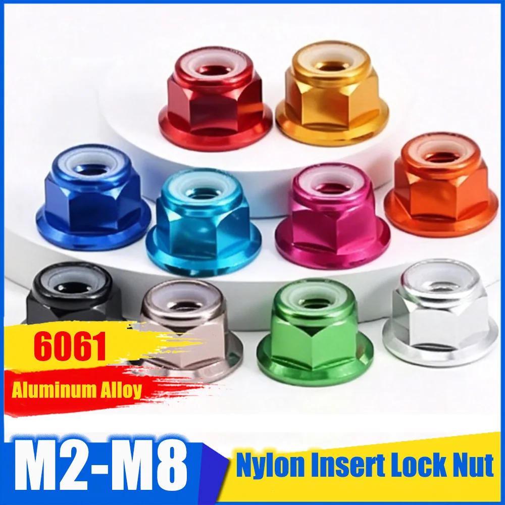 1-50 M2 M2.5 M3 M4 M5 M6 M8 Colorful Aluminum Alloy Hex Flange Nylon Insert Lock Nut Self-locking Anti-loose Fastener Screw Nut
1-50 M2 M2.5 M3 M4 M5 M6 M8 Colorful Aluminum Alloy Hex Flange Nylon Insert Lock Nut Self-locking Anti-loose Fastener Screw Nut