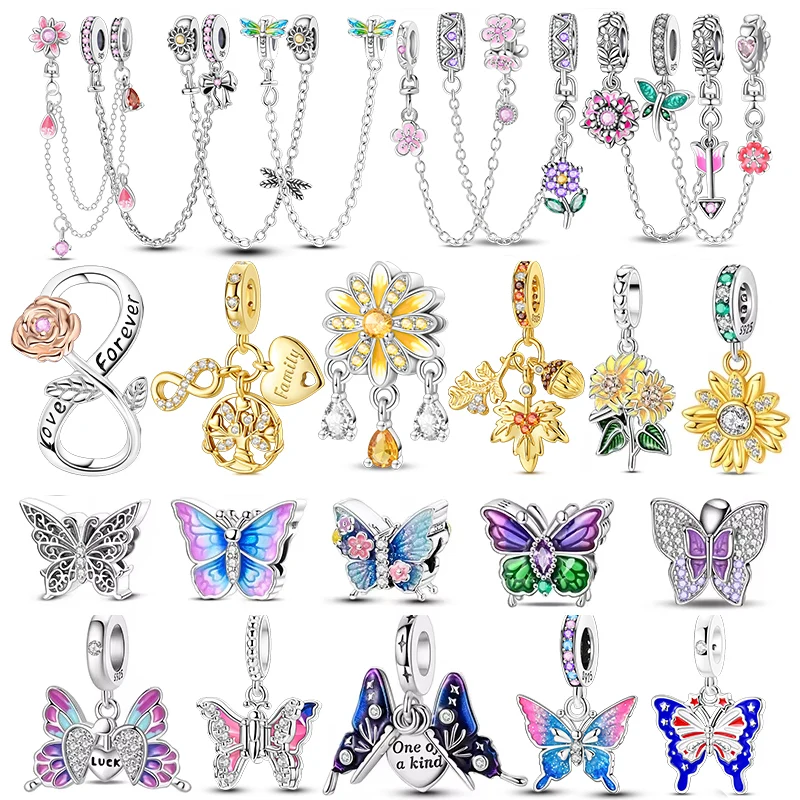 Inlaid with zircon Bow Flower Safety Chain beads 925 sterling silver Dangle for original bracelet charms pendant jewelry
Inlaid with zircon Bow Flower Safety Chain beads 925 sterling silver Dangle for original bracelet charms pendant jewelry