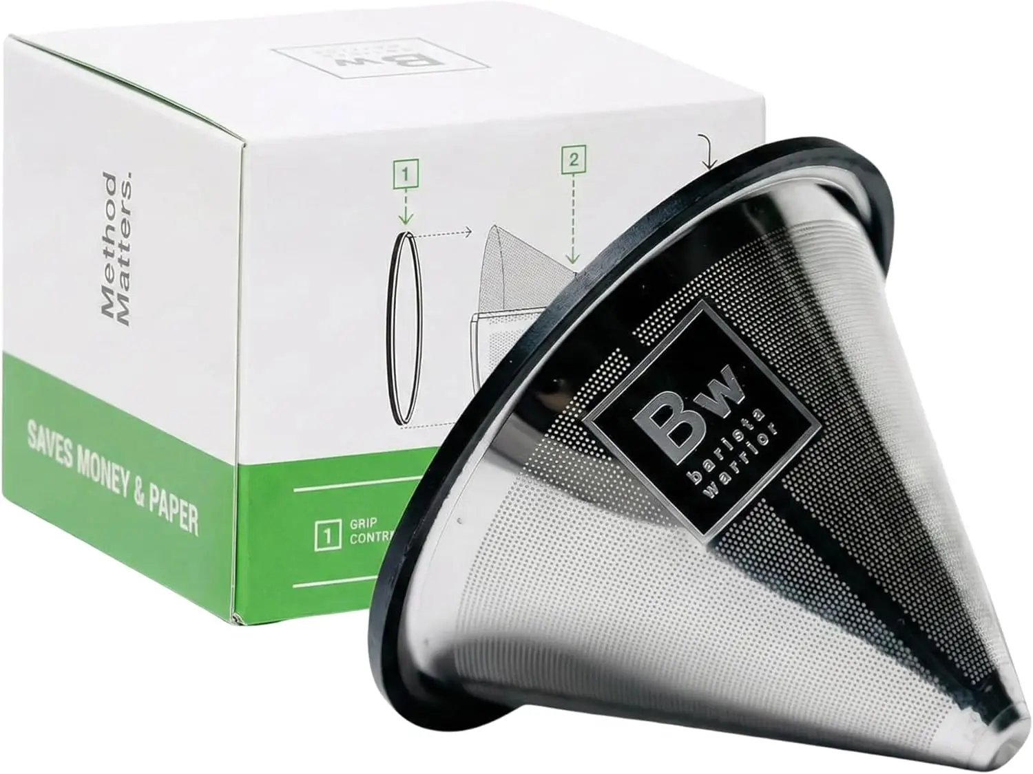 Reusable Coffee Strainer Compatible with Hario V60 Pour Over -Stainless Coated Cone Coffee Strainer for Chemex & Standar
Reusable Coffee Strainer Compatible with Hario V60 Pour Over -Stainless Coated Cone Coffee Strainer for Chemex & Standar